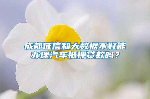 成都征信和大数据不好能办理汽车抵押贷款吗？