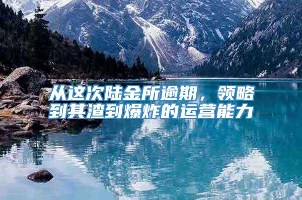 从这次陆金所逾期，领略到其渣到爆炸的运营能力