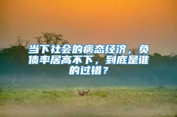 当下社会的病态经济，负债率居高不下，到底是谁的过错？