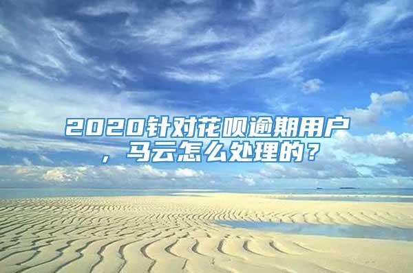 2020针对花呗逾期用户，马云怎么处理的？