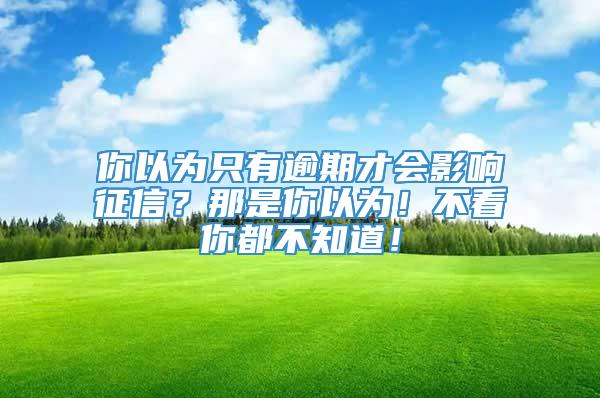 你以为只有逾期才会影响征信？那是你以为！不看你都不知道！