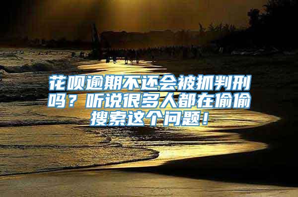 花呗逾期不还会被抓判刑吗？听说很多人都在偷偷搜索这个问题！