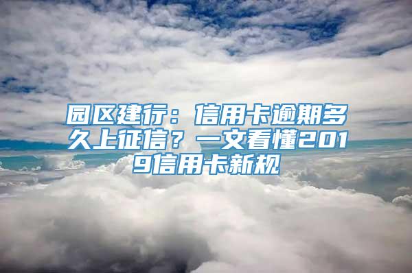 园区建行：信用卡逾期多久上征信？一文看懂2019信用卡新规