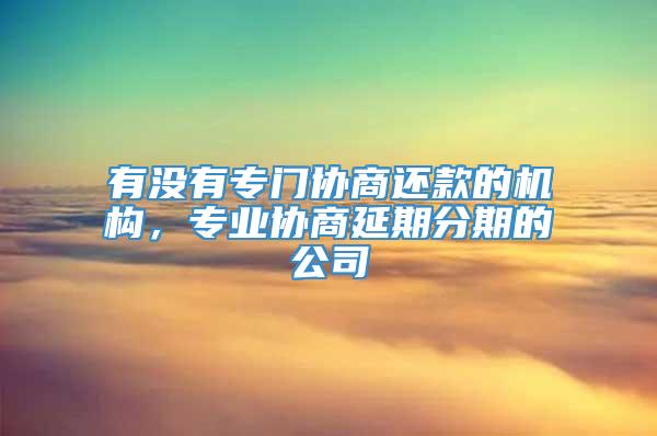 有没有专门协商还款的机构，专业协商延期分期的公司