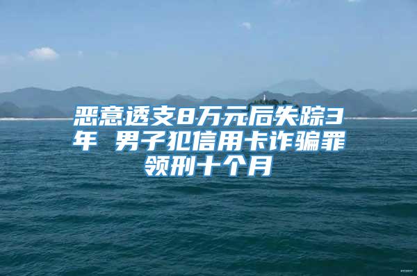 恶意透支8万元后失踪3年 男子犯信用卡诈骗罪领刑十个月