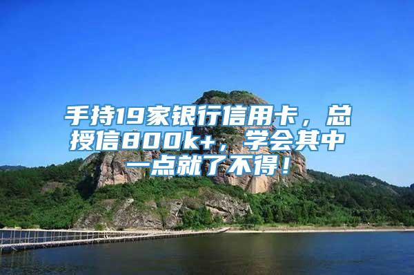 手持19家银行信用卡，总授信800k+，学会其中一点就了不得！