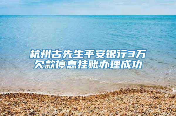 杭州古先生平安银行3万欠款停息挂账办理成功