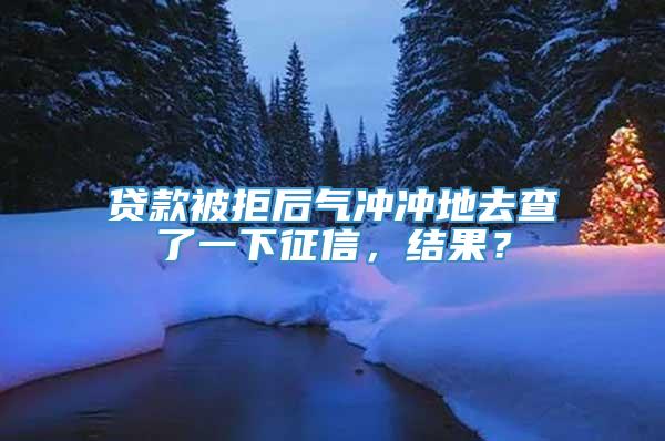 贷款被拒后气冲冲地去查了一下征信，结果？