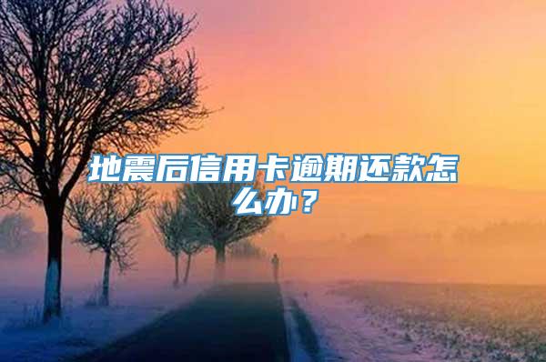 地震后信用卡逾期还款怎么办？