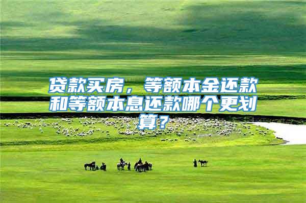 贷款买房，等额本金还款和等额本息还款哪个更划算？