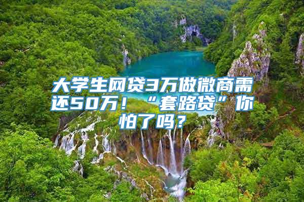 大学生网贷3万做微商需还50万！“套路贷”你怕了吗？