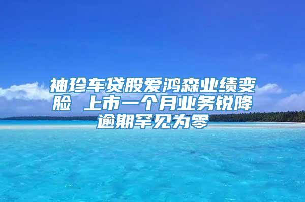 袖珍车贷股爱鸿森业绩变脸 上市一个月业务锐降逾期罕见为零