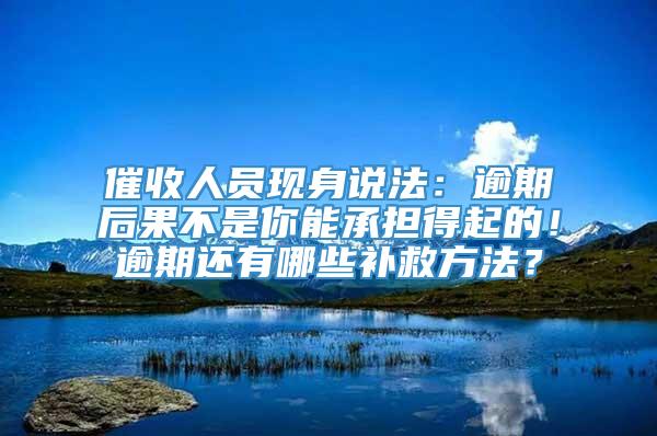 催收人员现身说法：逾期后果不是你能承担得起的！逾期还有哪些补救方法？