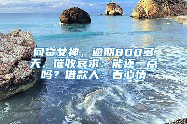 网贷女神，逾期800多天，催收哀求：能还一点吗？借款人：看心情