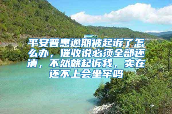 平安普惠逾期被起诉了怎么办，催收说必须全部还清，不然就起诉我，实在还不上会坐牢吗