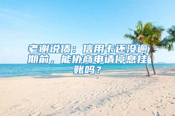 老谢说债：信用卡还没逾期前，能协商申请停息挂账吗？