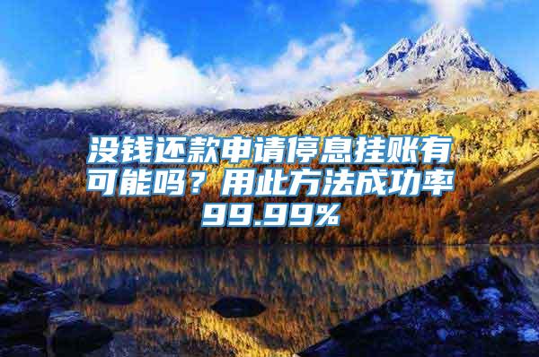 没钱还款申请停息挂账有可能吗？用此方法成功率99.99%