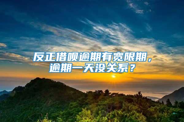 反正借呗逾期有宽限期，逾期一天没关系？