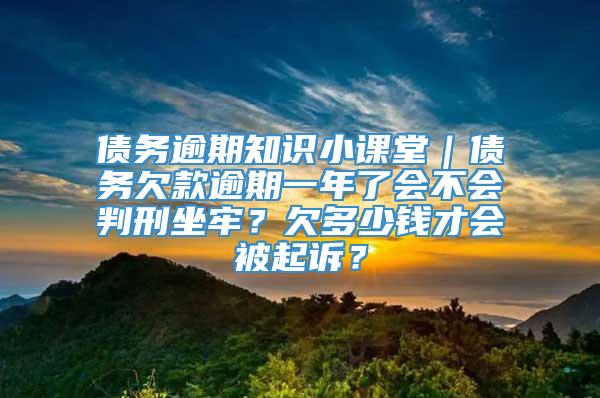 债务逾期知识小课堂｜债务欠款逾期一年了会不会判刑坐牢？欠多少钱才会被起诉？