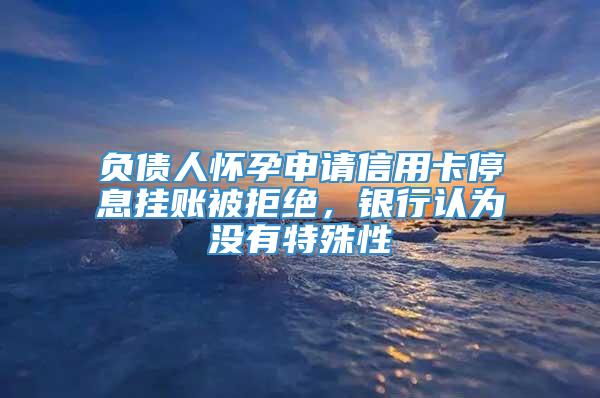 负债人怀孕申请信用卡停息挂账被拒绝，银行认为没有特殊性