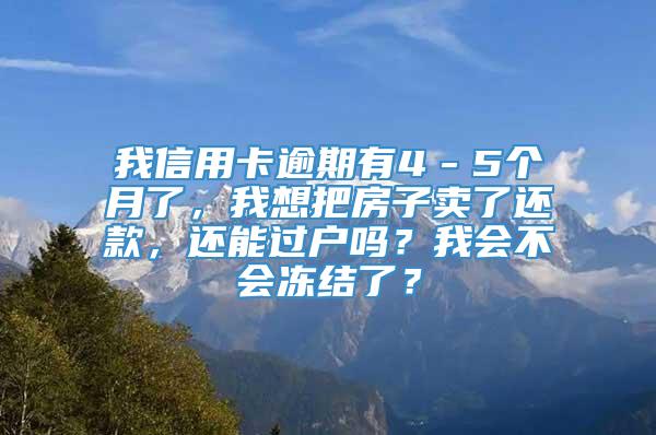 我信用卡逾期有4－5个月了，我想把房子卖了还款，还能过户吗？我会不会冻结了？