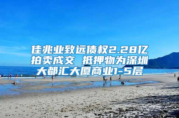 佳兆业致远债权2.28亿拍卖成交 抵押物为深圳大都汇大厦商业1-5层