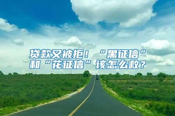 贷款又被拒！“黑征信”和“花征信”该怎么救？