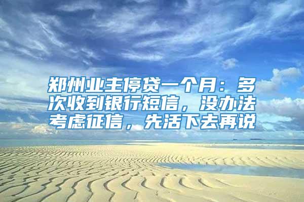 郑州业主停贷一个月：多次收到银行短信，没办法考虑征信，先活下去再说