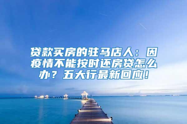 贷款买房的驻马店人：因疫情不能按时还房贷怎么办？五大行最新回应！