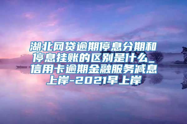 湖北网贷逾期停息分期和停息挂账的区别是什么_信用卡逾期金融服务减息上岸-2021早上岸