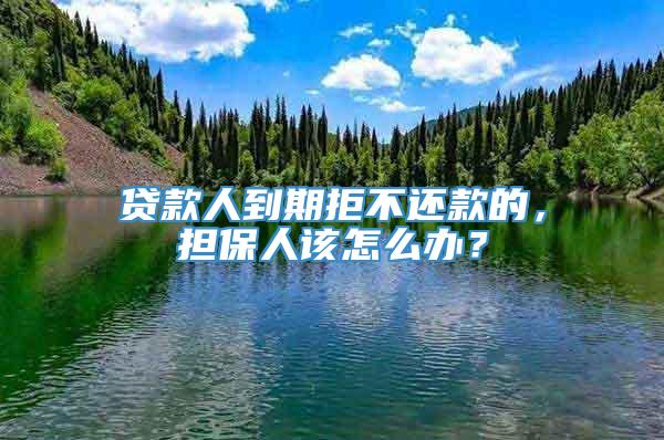 贷款人到期拒不还款的，担保人该怎么办？