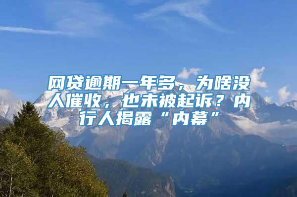 网贷逾期一年多，为啥没人催收，也未被起诉？内行人揭露“内幕”