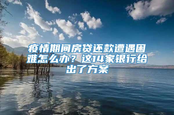 疫情期间房贷还款遭遇困难怎么办？这14家银行给出了方案