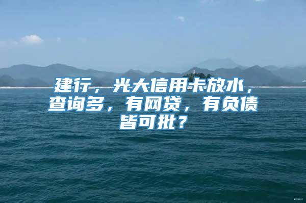 建行，光大信用卡放水，查询多，有网贷，有负债皆可批？