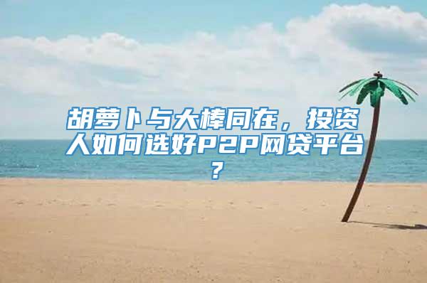 胡萝卜与大棒同在，投资人如何选好P2P网贷平台？