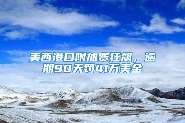 美西港口附加费狂飙，逾期90天罚41万美金