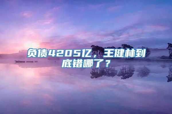 负债4205亿，王健林到底错哪了？