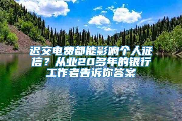 迟交电费都能影响个人征信？从业20多年的银行工作者告诉你答案