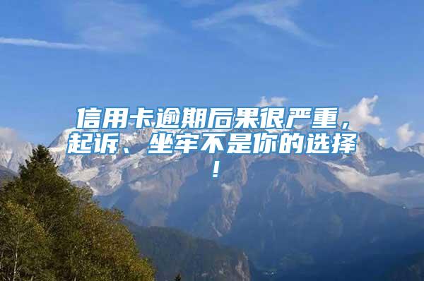 信用卡逾期后果很严重，起诉、坐牢不是你的选择！