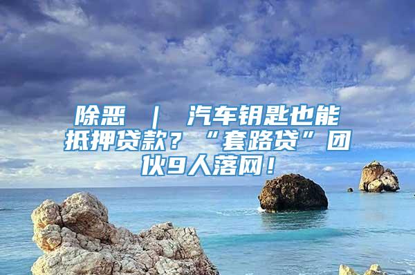 除恶 ｜ 汽车钥匙也能抵押贷款？“套路贷”团伙9人落网！