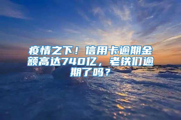 疫情之下！信用卡逾期金额高达740亿，老铁们逾期了吗？