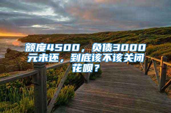 额度4500，负债3000元未还，到底该不该关闭花呗？