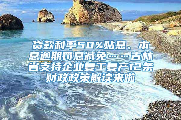 贷款利率50%贴息、本息逾期罚息减免……吉林省支持企业复工复产12条财政政策解读来啦