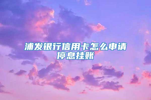 浦发银行信用卡怎么申请停息挂账