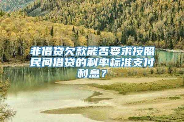 非借贷欠款能否要求按照民间借贷的利率标准支付利息？