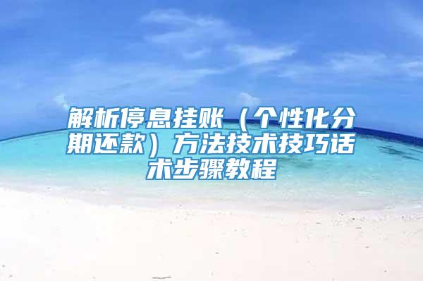 解析停息挂账（个性化分期还款）方法技术技巧话术步骤教程