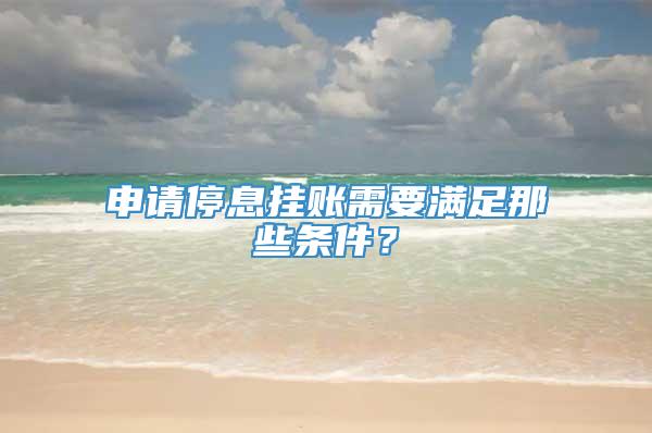 申请停息挂账需要满足那些条件？