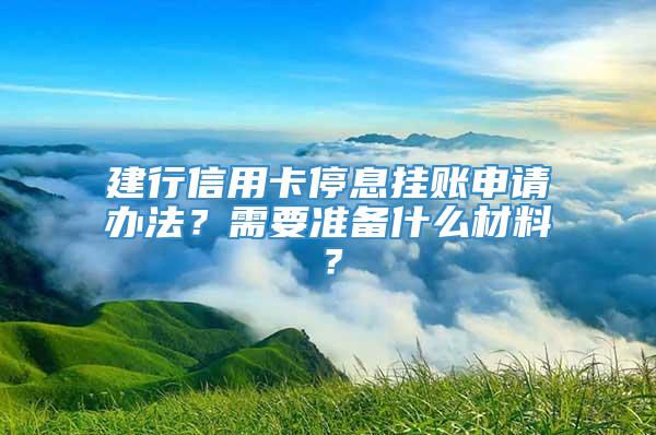 建行信用卡停息挂账申请办法？需要准备什么材料？