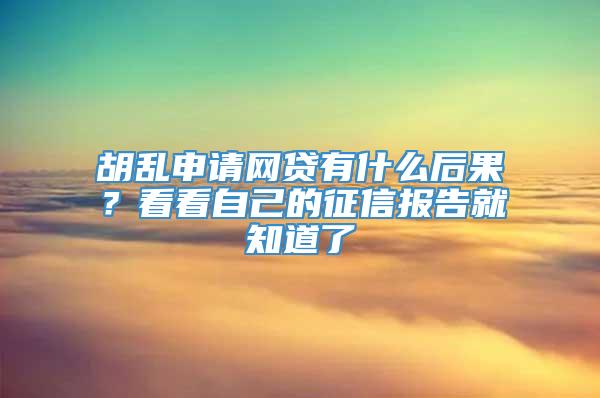 胡乱申请网贷有什么后果？看看自己的征信报告就知道了