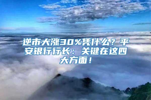 逆市大涨30%凭什么？平安银行行长：关键在这四大方面！